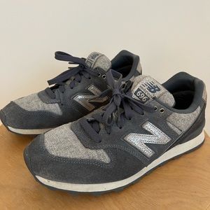 New Balance for J. Crew 696 Sneakers Gray/Silver/Tweed Size 8